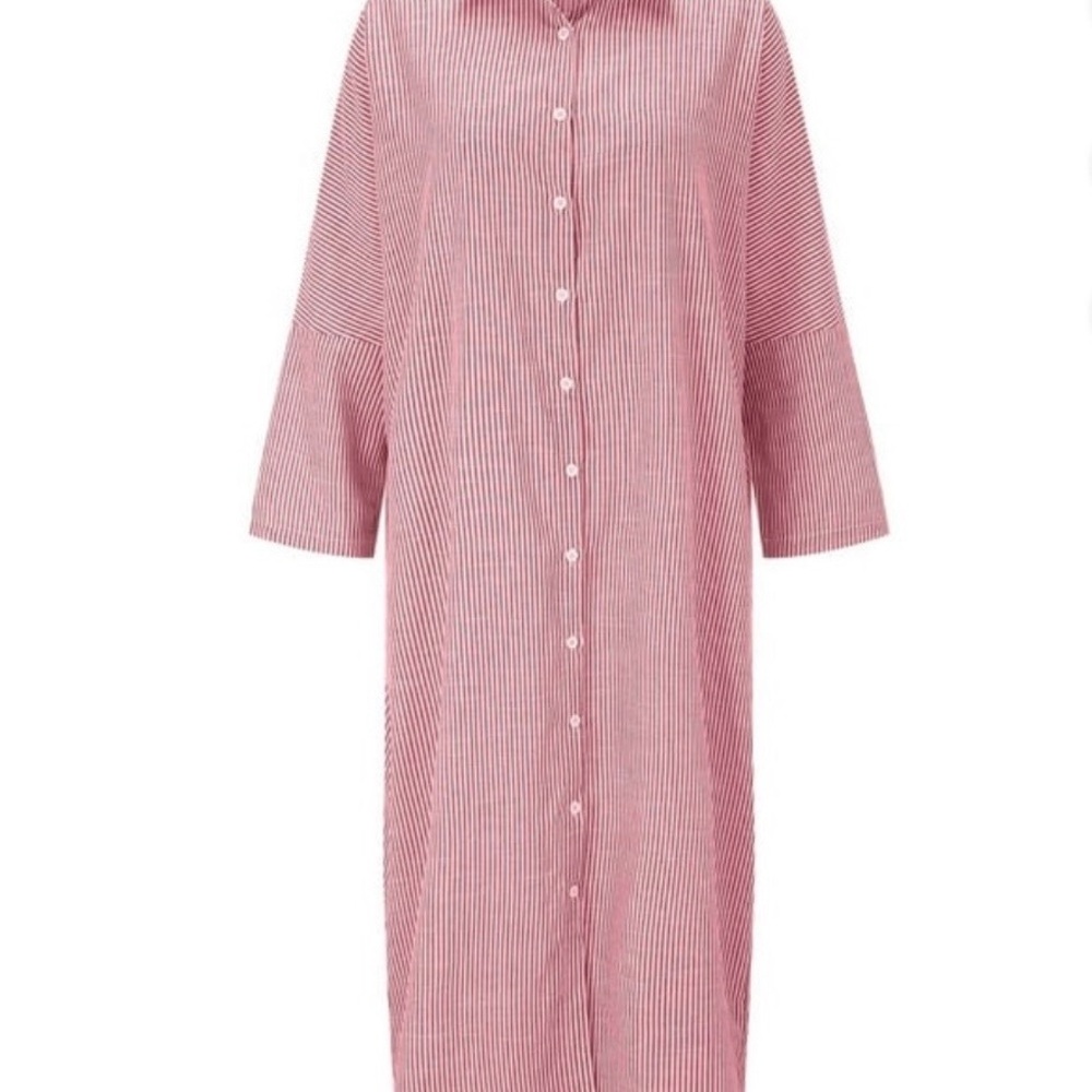 Striped Pink Button-Up Dress 100% Cotton